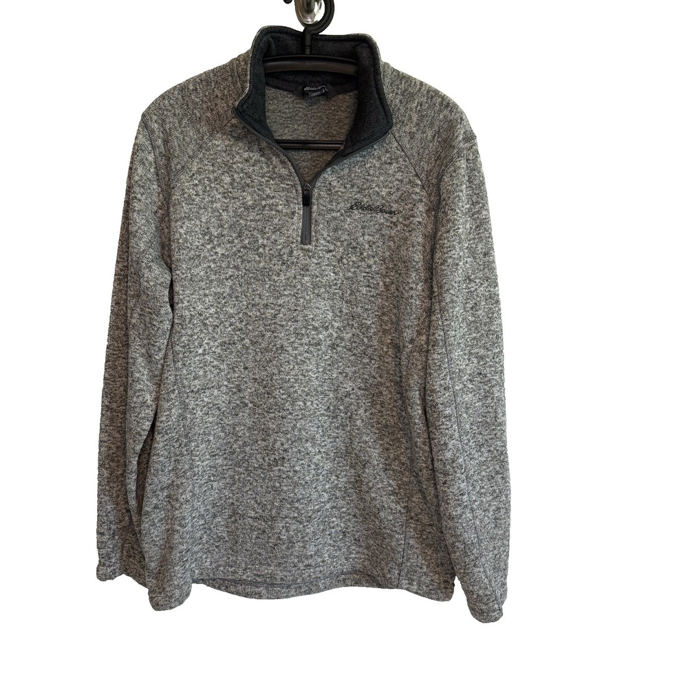 Eddie Bauer Men 1/4 Zip Fleece Pullover Sweater M Outdoors Layers Casual Utility